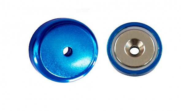 Coloured Neodymium Pot Magnets blue