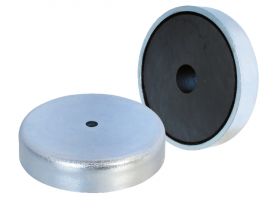 Ferrite Shallow Pot Magnets with mounting hole